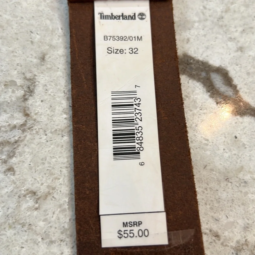 Timberland Top Grain Leather Belt Size 32 NWT - Picture 5 of 7